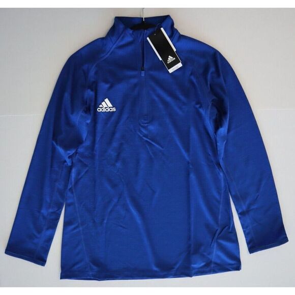 Adidas EA0846 Women's Sz L Royal Blue/White Game Mode 1/4 Zip L/S Pullover - Picture 7 of 8